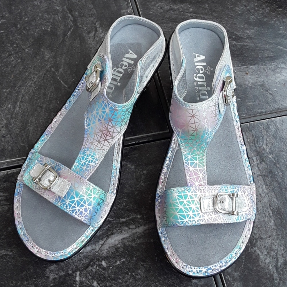 Alegria Pretty Baby leather wedge sandal 8 m